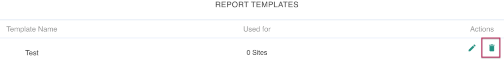 Template delete option in Report Settings for client reports